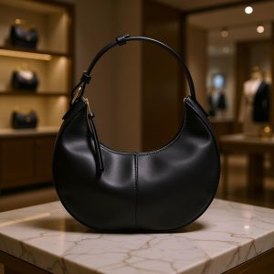 خرید و قیمت کیف رودوشی چرمی مدل هلالی با بند کوتاه از آف ایران