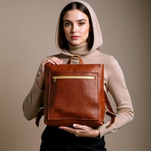 کیف چند کاره کلاسیک (یکطرفه، کوله، دستی) با چرم طبیعی مدل آیدا