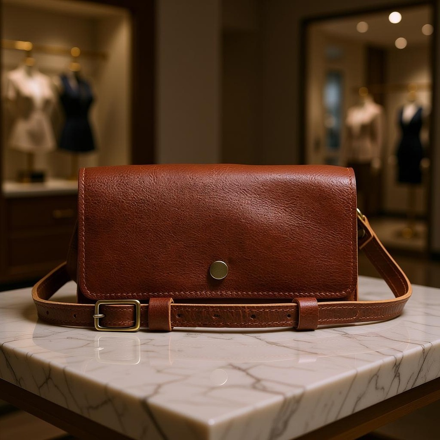 خرید و قیمت کیف رودوشی با چرم طبیعی مدل روناک از آف ایران کیف رودوشی با چرم طبیعی مدل روناک - Image 3